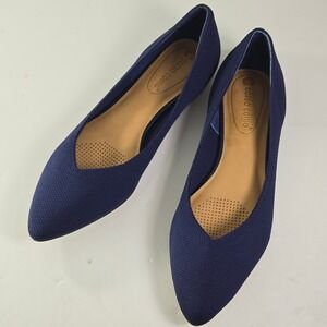 Corso Como Navy Blue Knit Pointed Toe Ballet Flats Women's Size 7M